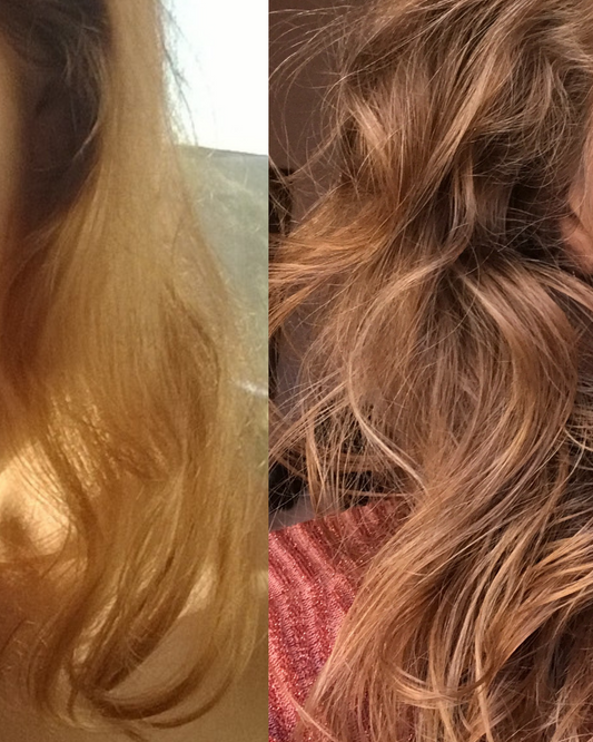 My hair in 2017, compared to my hair in 2023